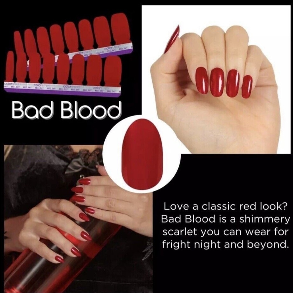 Color Street Bad Blood Nail Polish Strips . New in package.